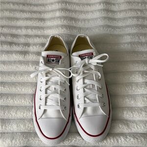 Converse White and Red Low-Top Sneakers
